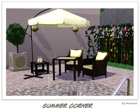 Sims 3 — Summer Corner by mensure — Summer Corner by mensure. Enjoy the garden with a glass of cold lemonade. This set