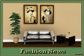Sims 3 — Fashion News by ziggy28 — Two trendy fashion pictures in sepia tones from Wild Apple studio . Cloned from the