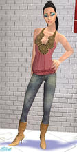 Sims 2 — Jeans & sexy tops w. matching boots by Lollaleeloo — Hot tops with matching boots & jeans - in pink,