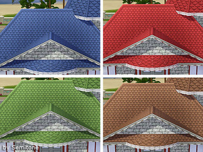 Sims 3 — Roofs with White Trim by Semitone — 4 Roofs with White Trim