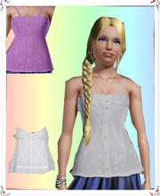 Sims 3 — DD06_white button cami  by CandyDolluk — White button cami tunic top from teens to elders also color channel