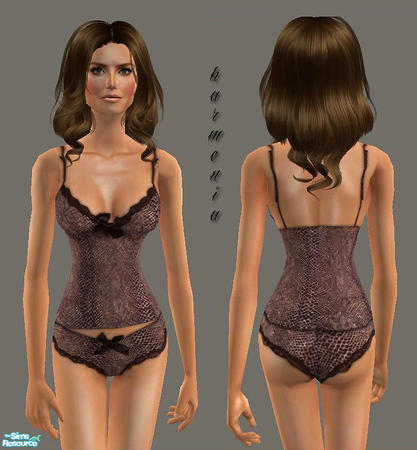 Sims 2 — Lace Trim Cami Panty FOR ADULT/Y by Harmonia —