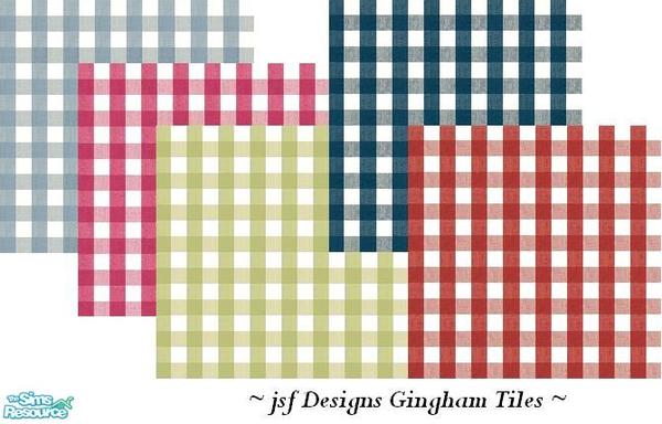 Sims 2 — jsf Designs Gingham Floors by jsf — Red, blue, green, pink, and navy, gingham check carpet tiles can be found in