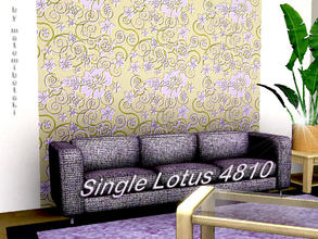 Sims 3 — Single Lotus 4810 by matomibotaki — Cute floral pattern in 3 colors, black, yellow and light blue, 3 channel, to