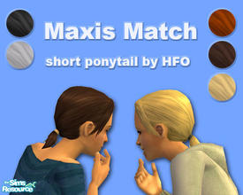 Sims 2 — Maxis Match Short Ponytail Set by Hellfrozeover — It always bugged me that there wasn't a matching style for the