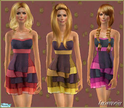 Sims 2 — Colorful Ruffle Dress by Harmonia — Don\'t forget HarmoniaMesh_Alpha002