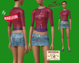 Sims 3 — hollister sweater and true religion mini by marleon — hollister sweater and true religion mini