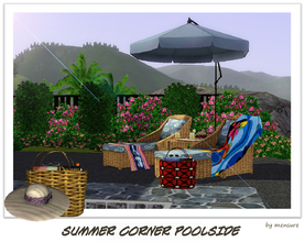 Sims 3 — Summer Corner Poolside by mensure — Summer Corner Poolside by mensure. To relax at the poolside. This set