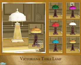 Sims 2 — Victoriana Table Lamp  by Cashcraft — The Victoriana table lamp set features 2 lampbase colors, bronze metal and