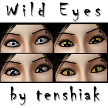 Sims 3 — Wild Eyes Lenses by tenshiak — Recolorable, non-default eyes for all ages and both genders.