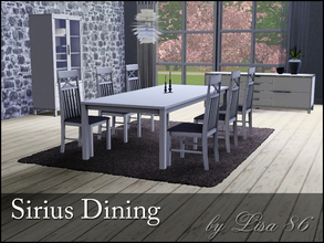 Sims 3 — Sirius Dining by Lisa 86 — Modern and traditional all at the same time. Contents: Table, Chair, Sidetable,