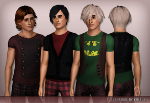 Sims 3 — FS 47 - 3 tops for men by katelys — 3 new tops for adult and young adult sim-men. Enjoy!