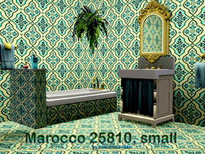 Sims 3 — Marocco 25810, small by matomibotaki — Tile pattern in blue, turquise and light yellow, 3 channel, to find under