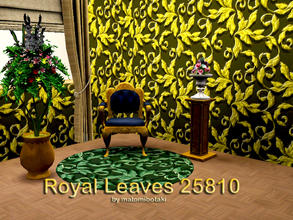 Sims 3 — Royal Leaves  25810 by matomibotaki — Luxury pattern in dark brown, gold and white, 3 channel, to find under