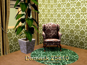 Sims 3 — Damask 25810 by matomibotaki — Lovely pattern in dark green, gold and light yellow, 3 channel, to find under