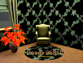 Sims 3 — Roses  25810 by matomibotaki — Special flower pattern in dark grey, turquise and light yellow, 3 channel, to