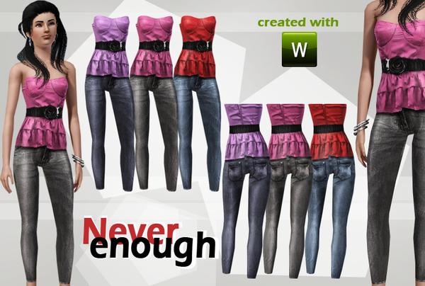 Sims 3 — Never Enough by miraminkova — Hi :) I am glad to show you my new outfit. It includes ruffle belted tube and