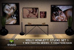 Sims 3 — Kelly Howlett Studio Set 1 by tdyannd — The first set of paintings requested in the TSR Forums by the artist,