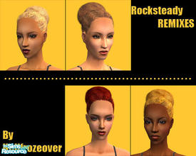 Sims 2 — Rocksteady AfroKnot Remixes by Hellfrozeover — Additional colours for my Rocksteady Afroknot set. All binned and