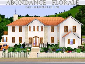 Sims 3 — Abondance Florale by lilliebou — Hi :) Here are some details about this house: Outdoor: -Driveway -Pool -Many