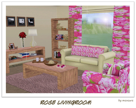 Sims 3 — Rose Livingroom by mensure — Rose Livingroom by mensure. This set contains: Sofa , Armchair, Coffee Table , Side