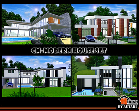 Sims 3 — CM-Modern  *House set* by autaki — CM-Modern Home advanced compact shape. Medium-sized family home for use as a