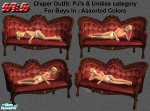 Sims 2 — Diapered Body for Boys by 71robert13 — Diapered boys with bare top. Set has 4 colors. Appears in both Undies and
