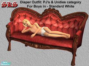 Sims 2 — Diapered Body for Boys - Standard White by 71robert13 — White Diapered boys with bare top. Appears in both