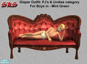 Sims 2 — Diapered Body for Boys - Mint by 71robert13 — Mint green Diapered boys with bare top. Appears in both Undies and