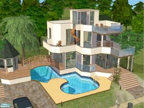 Sims 2 — Grecan Heights by Cyclonesue — A 3-bedroom summer villa with pool and parking for the more flatchuant Sim