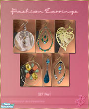 Sims 2 — Fashion Earrings [SET No1] by elmazzz — -This set includes 6 unique and fun fashion earrings. Wearable at all