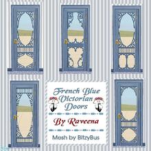 Sims 2 — French Blue Victorian Doors by Raveena — Victorian doors done in a soft shade of blue. You need BitzyBus's mesh