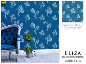Sims 3 — Eliza by Vanilla Sim — Classic flowers in a bold diagonal flowing design