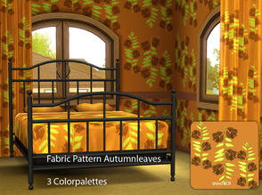 Sims 3 — Pattern Fabric - Autumn Leaves  by ShinoKCR — Fabric Pattern with 3 Colorpalettes