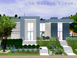 Sims 3 — La maison bleue by lilliebou — Hi! This house has one kitchen, one dining room, one living room, three bathrooms