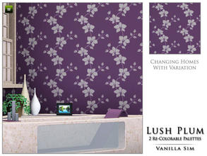 Sims 3 — Lush Plum by Vanilla Sim — An elegant design of a stunning floral trail with beautiful large flowers in a