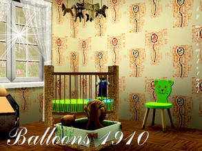 Sims 3 — Ballons 1910 by matomibotaki — Lovely pattern for the kids in pink, orange and light yellow, 3 channel, to find