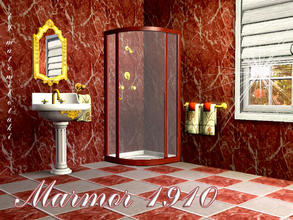 Sims 3 — Marmor 1910 by matomibotaki — Stone pattern in red, light yellow and light grey, 3 channel, to find under