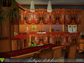 Sims 3 — Antique Kitchen set by katelys — 17 new objects inspired by rustic baroque furniture. Includes two different