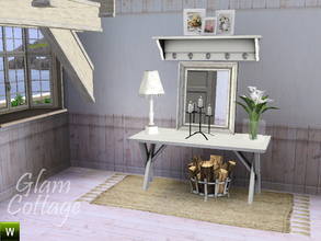 Sims 3 — Glam Cottage Hallway by deeiutza — Glam Cottage Hallway. Set contains 9 meshes: side table, peg, photos, table