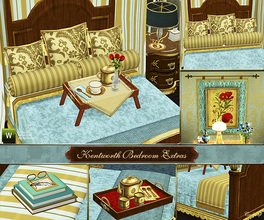 Sims 3 — Kentworth Bedroom Extras by Cashcraft — A second version of the Kentworth Bed with 3 slots and a few extras to