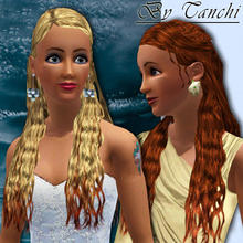 Sims 3 — Hair Tornado by Tanchi — Long wavy hair with two open ears for earrings for teen, young adult, adult and elder