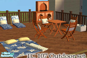 Sims 2 — Texture Challenge 37 Outdoor set recolor by TearsRain — Steffor Mesh recolor. An outdoor patio set with grill