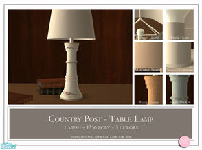 Sims 2 — Country Post Table Lamp by DOT — Country Post Table Lamp. 1 Mesh Plus Recolors, Maxis match. Sims 2 by DOT of