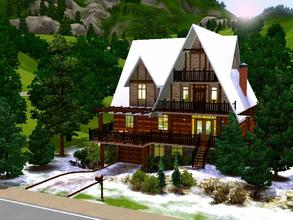Sims 3 — Alpine Retreat  by katalina — It's cold outside and this snow ladened home beckons you to come inside, kick off