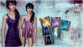 Sims 3 — Love & Glamour Set by plamc0 — My very first sims 3 project. Includes two everyday/formal dresses. I hope