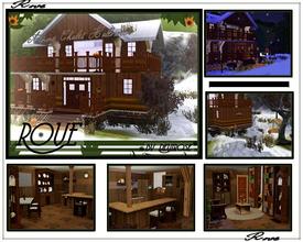 Sims 3 — -----Rove----(Snow Chalet Halloween) by Devirose — Charming mountain cottage in the snow, suitable for a young