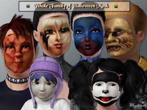 Sims 3 — Whole Family of Halloween Masks set by skystars5 — A fun set of Halloween masks for the whole family. Masks from
