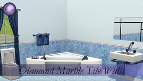 Sims 3 — D2Diamond Marble Tiled Wall by D2Diamond — Diamond Marble walls are back! 3 Part re-colorable, the diamond tile,