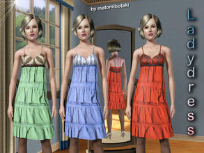 Sims 3 — LadyDress by MB by matomibotaki — Dress for your sims ladies iwith 3 color-options, for young adult- adult-
